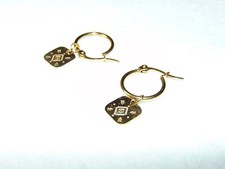 ORECCHINI ETNICI IN ACCIAIO INOX COLOR ORO A CERCHIO CON PENDENTE