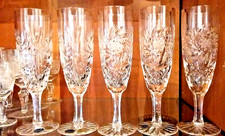 Cristallo di Bohemia 6 p Calici Bicchieri Flute molato a mano - Bohemia Crystal