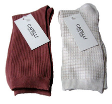 Calze donna Crew di Capelli, taglia 9-11, rosa e marrone chiaro, 2 paia, nuove