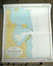 CARTA NAUTICA PORTO DI MARZAMEMI RECUPERO NAVALE RILIEVI DRAGAMINE PIOPPO DEL 71