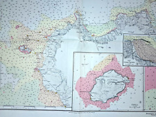 Mappa segreta U-Boat tedesca originale 1943, Italia Sicilia Kriegmarine op. Husky RARO