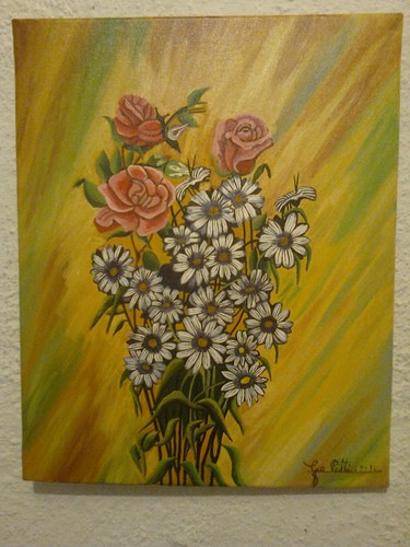 Quadro con fiori dipinto - fiori,