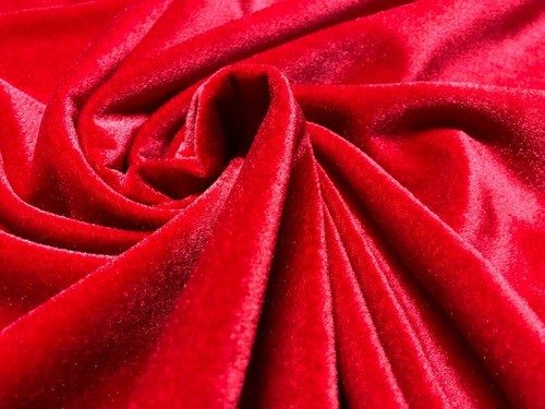 Tessuto velluto peluche rosso - peluche,