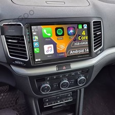 Autoradio 9" 2+64GB Android 14 WIFI Navi GPS per VW Sharan II 7N Seat Alhambra 2