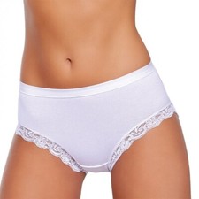 6 Slip midi da donna cotone modal elastico intimo pizzo elasticizzato Jadea 532