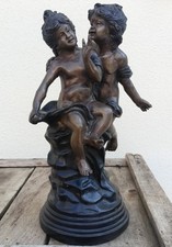 Scultura In Bronzo Auguste Moreau "The Confidence" 28cm