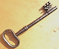 ANTICA CHIAVE MONOPEZZO FORGIATA MASCHIA DA FORZIERE O PORTONE, EMIL-LOMBAR '700