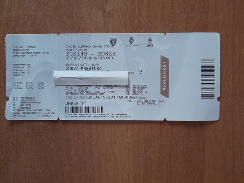 Biglietto ticket calcio - calcio, stadio