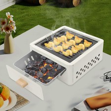 White Square Tabletop Barbecue