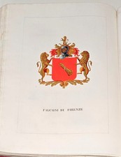 1843 ARALDICA STEMMA FAMIGLIA FALCONI Firenze