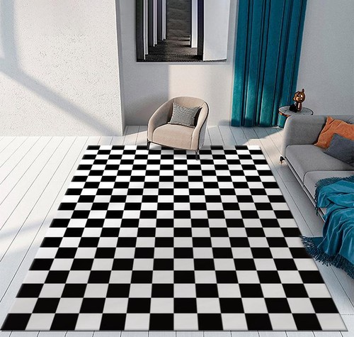 Tappeto scacchi bianco e - a,