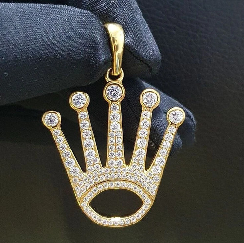 Ciondolo corona moissanite - corona,