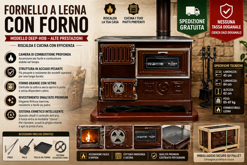 Fornello legna con - fornello,