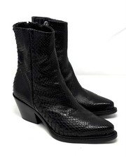 Stivaletti Barbara Bui punta tacco medio pitoni neri pelle di serpente S 38