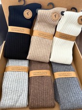 6 paia calzettoni calze lunghe donna MERITEX in Cashmere a coste morbidì e caldi