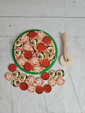 Melissa & Doug Set Cibo Gioco Pizza Party in Legno con 34 Topping per Bambini 