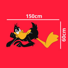 adesivo in vinile looney tunes Daffy duck 150x50 arredo cameretta