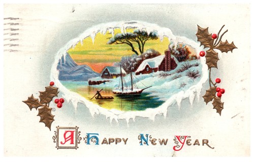 Cartolina epoca felice anno - cartolina,