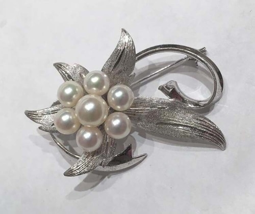 Spilla spilla floreale argento
