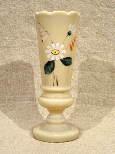 Ancien vase opaline beige - vase, en