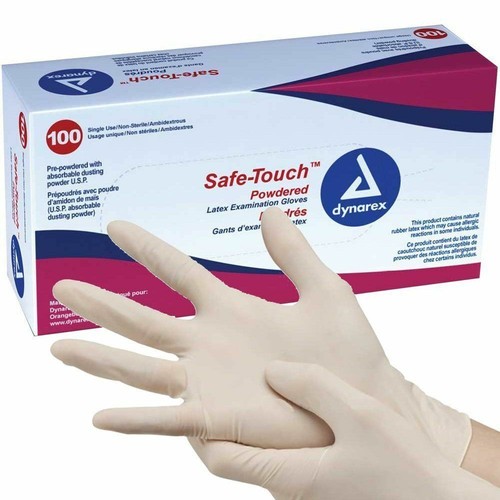Latex white disposable - disposable, powder