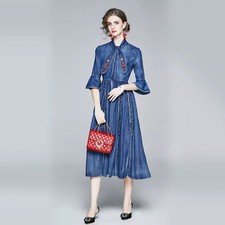Vestito Midi Denim Elegante