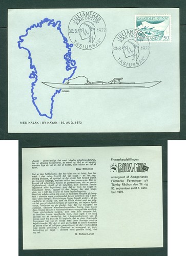Groenlandia cartolina kayak - groenlandia.,