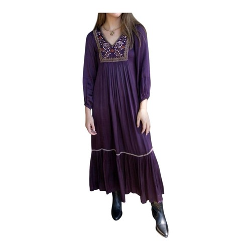 Maxi abito voto hazel plum - maxi,