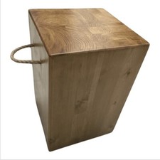 Pouf in legno Sgabello seduta piano d’appoggio cubo design moderno Comodino