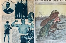 PRIMO CARNERA PAULINO UZCUDUN PUGILATO  ILLUSTRAZIONE POPOLO 1930 48