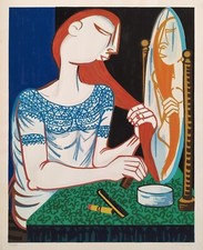 Giuseppe Migneco Serigrafia Originale Firmata/Numerata Ritratto di Donna Arte Cubista