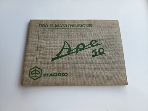 Libretto originale piaggio ape - libretto,