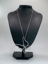 Collana Argento Farfalla Brillantini Zirconi Idea Regalo 
