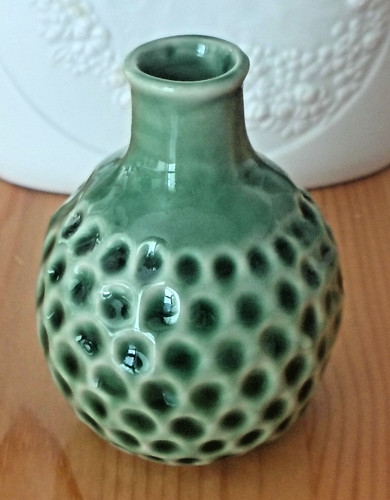 Vaso vintage ceramica - ceramica, verde