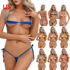 Costume da bagno donna stringato bikini reggiseno micro perizoma perizoma lingerie intimo