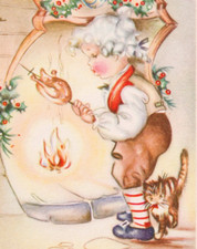 Vintage christmas postcard - christmas,