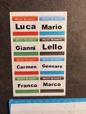 Set of 8 People Names Stickers