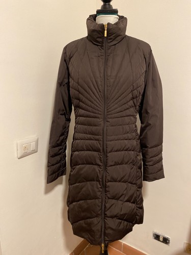 Moncler piumino lungo marrone - piumino,