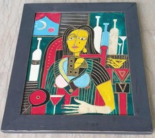 QUADRO SU CERAMICA MULTICOLORE