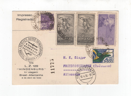1936 brasile zeppelin 129 - 1936, lz