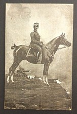 CARTOLINA VITTORIO EMANUELE III A CAVALLO CON GARIBALDI E UMBERTO GUERRA 1WW
