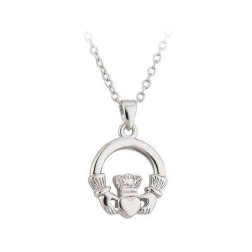 Rhodium plated claddagh - rhodium,