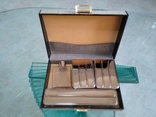 Beauty Case uomo da viaggio grigio scatola personale vintage trousse pochette