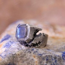 Anello Uomo Labradorite Blu