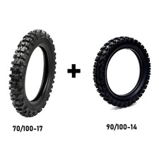 2 Pneumatici Copertoni Gomme (1) 70/100-17 (1) 90/100-14 per Pitbike Minicross