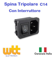 SPINA TRIPOLARE da PANNELLO con INTERRUTTORE - VDE IEC C14