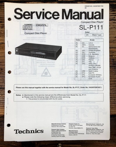 Technics p111 lettore cd - sl-p111,