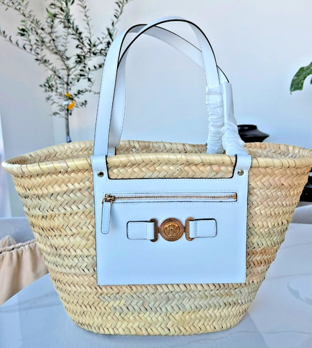 Borsa versace rafia bianca - versace,
