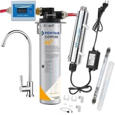 EVERPURE KIT 4C2 CON STERILIZZATORE UV TESTA QL1 CONTALITRI DIGITALE E RUBINETTO