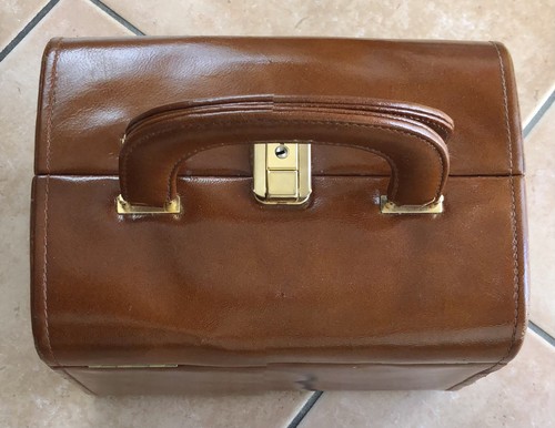 Beauty case vera pelle marrone - vera,